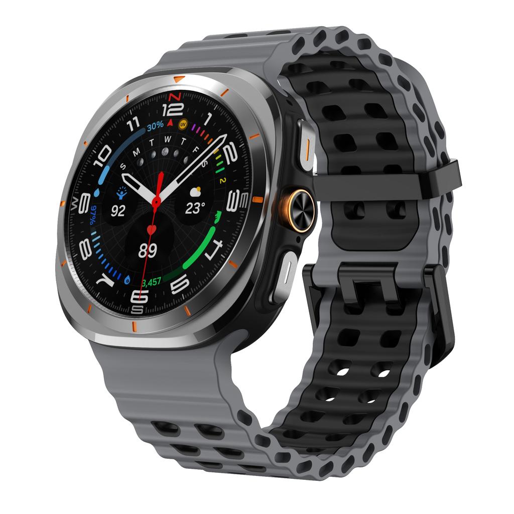 Морской ремешок для Samsung Galaxy Watch ultra Ремешок 47 мм Аксессуары Двухцветный Спортивный силиконовый Браслет Galaxy Watch 7 ultra Ремешки