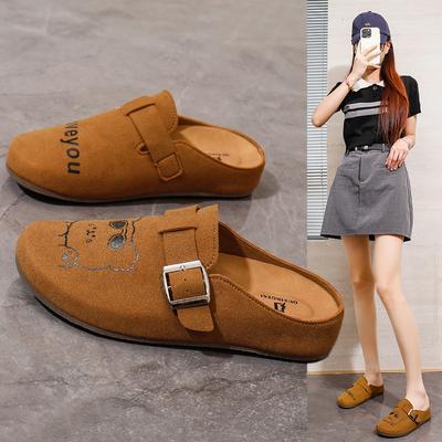 Женские замшевые сабо с регулируемой пряжкой и пробкой Innensohle из Leder, natürlich geformtes Kissen, Gummisohle