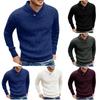 Мужской зимний однотонный вязаный свитер с длинным рукавом, пуловер, топы, блузка, футболка
