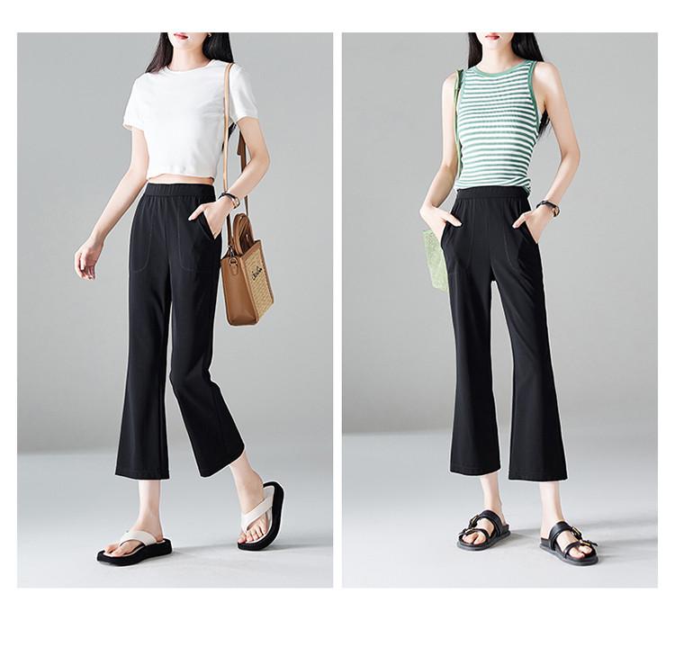 Elastic and comfortable thin casual pants for women in the summer of 2025, versatile and slimming. Elastic waistband with flared pants