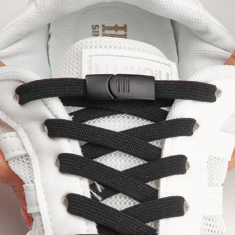1Pair Magnetic Elastic Laces Sneakers Shoelaces Lock No Tie Shoe Laces Without Ties Double-layer Kids Adult Shoes Accessories