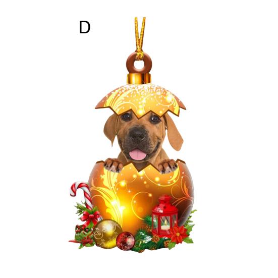 Подвеска для автомобиля в виде собаки, 2D, плоский акриловый орнамент, украшение для салона автомобиля, рождественская елка, подарок