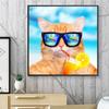 DIY Diamond Painting Beach Cat Cross Stitch Kit Mosaic Art Diamond Painting Full Circle/Square Diamond Home Decoration