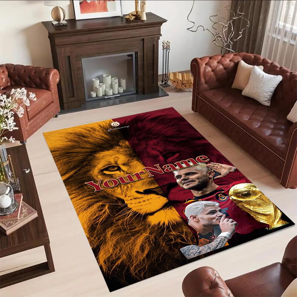Galatasaray Personalized Text Floor Mat Suitable For Outdoor Game Room Entryway Balcony Antislip Carpet Anime Office Decor Birthdaychristmas Gift