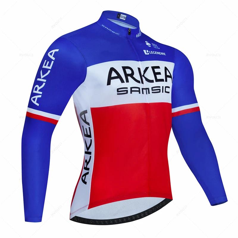 Arkea France Team Autumn Cycling Jersey Sets Breathable Long Sleeve Spring New Men's MTB Bicycle Clothing Suits Roupa Ciclismo