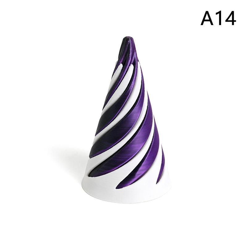 3D Printed Spiral Cone Toy Impossible Pyramid Passthrough Sculpture Pass Through Pyramid Toy Mini Vortex Thread Illusion