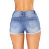 Women High Waist Ripped Denim Shorts Roll Cuff Hem Stretchy Jean Hot Pants Summer Casual Sexy Short Jeans For Daily Beach Wear