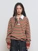 GENERALIDEA Multi-Stripe Rugby T-Shirt [Brick] / Gf1Lts514