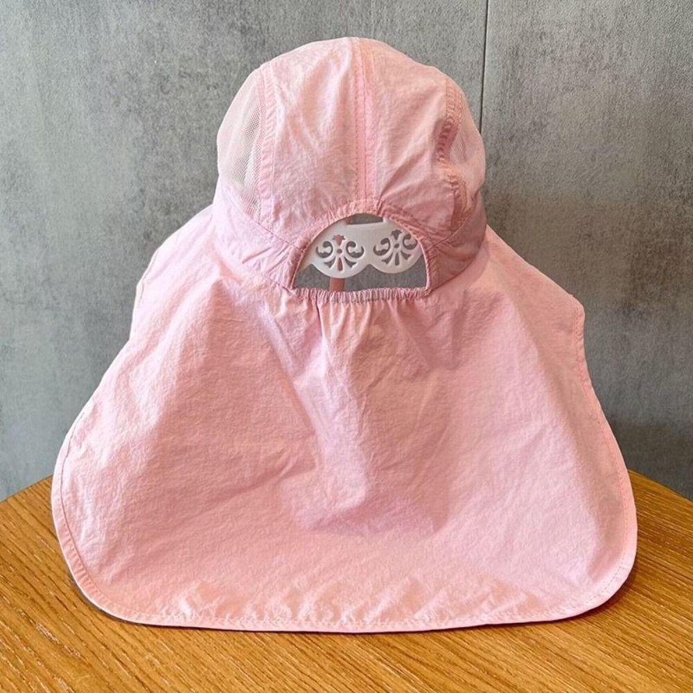 Shawl Sunscreen Fisherman Cap Solid Color Summer Sun Hat Breathable Children Bucket Hat Travel