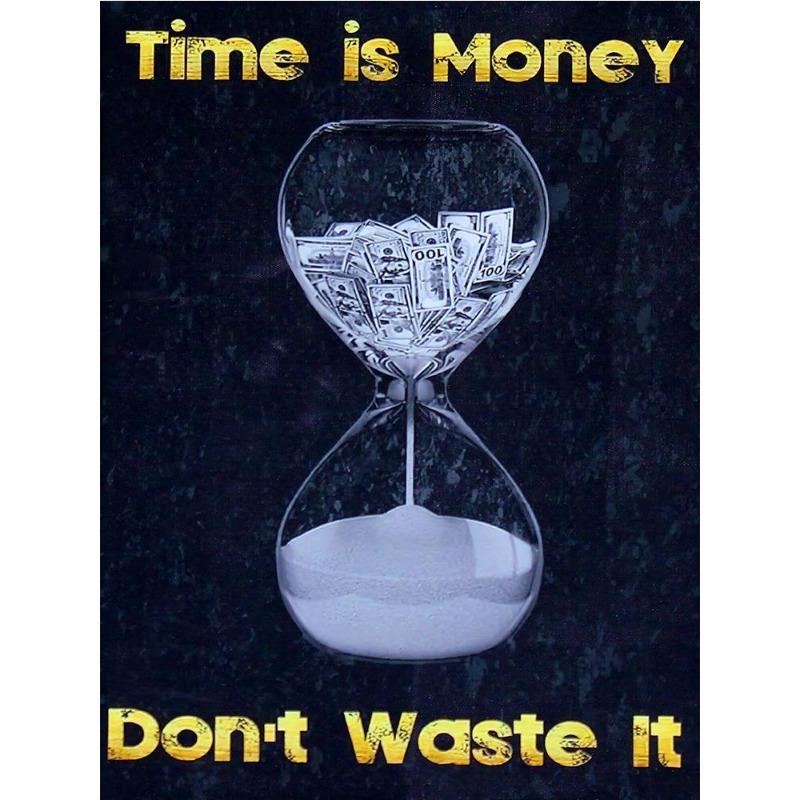 Время - деньги, не тратьте зря, мотивирующий роскошный постер, холст, картина, доллары, настенное искусство для офиса, декор для дома, печать, куадрос