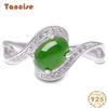 Танцизное классическое кольцо из стерлингового серебра 925 пробы с цирконом и нефритом, женские ювелирные изделия, свадебное обещание, подарок для вечеринки