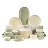 Керамический набор столовой посуды в кремовом стиле