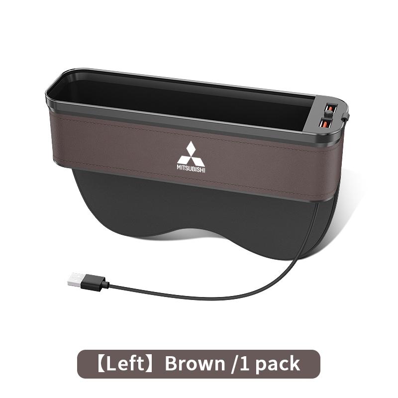 Car Seat Gap Organizer USB Charging Multifunction Storage Box For Mitsubishi Outlander Pajero Asx Lancer EX Evolution X Ralliart SF9