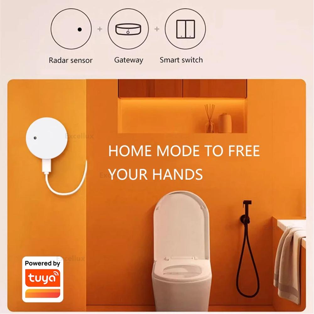 Tuya WiFi Zigbee Human Presence Detector,Luminance/Distance Detection,Mmwave Radar Motion Sensor Tuya Smart Life Home Automation