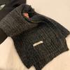 Yellow knitted wool scarf, women's autumn and winter Korean high-end sense, thickened atmosphere, warm and cold-proof neck scarf