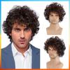 2025 Европейская мода короткий кудрявый парик для мужчин HW770