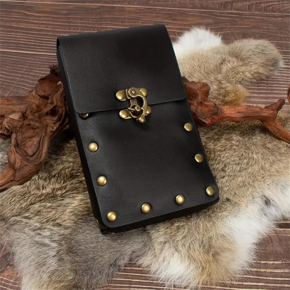 Cosplay Medieval Retro Belt Renaissance Copper Coin Waist Bag Viking Knight Skirt Clip Keychain Halloween Role-playing Prop