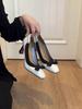 Sheepskin Version~ Square Head Single Shoes Women's Bow Shallow Mouth Evening Shoes Temperament Is Not Tired Feet Thick Heels High Heels