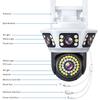 Triple-Lens Triple-Screen WiFi Surveillance Camera, Auto-Tracking IP Security Cam