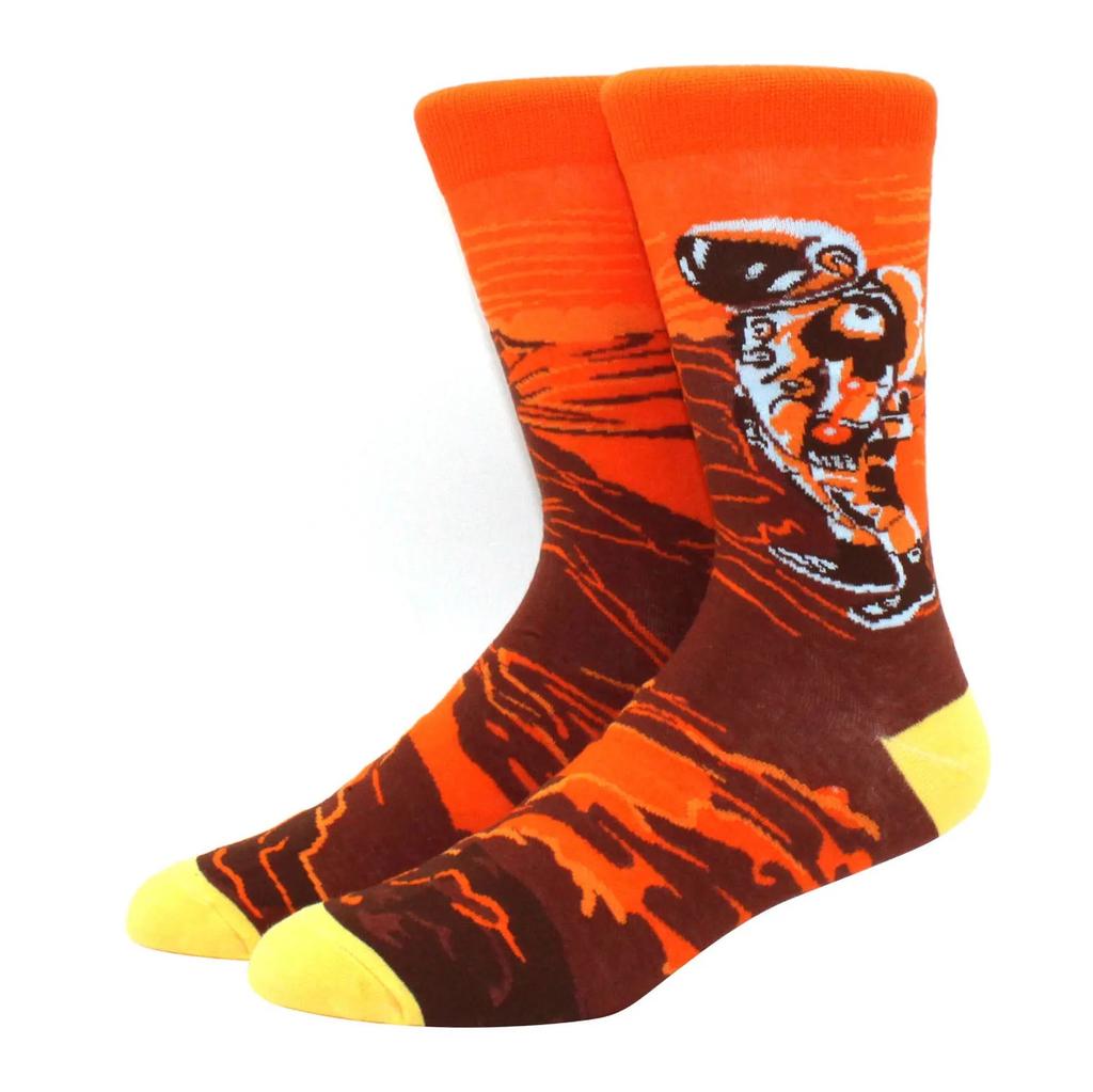 Большие размеры Новые модные носки Happy Funny Couple с забавным персонализированным мультяшным жаккардом Длинные хлопковые носки-трубы