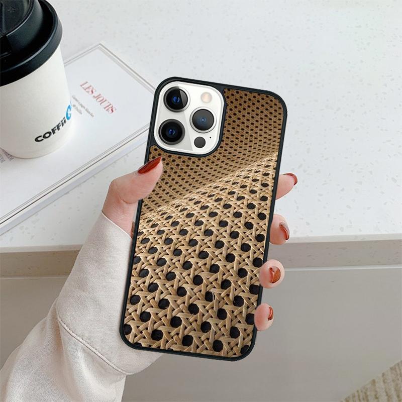 Чехол для телефона в стиле бамбуковой инкрустации для iPhone 17 Air 16 pro max 15 14 plus 12 13 Защитная крышка coque