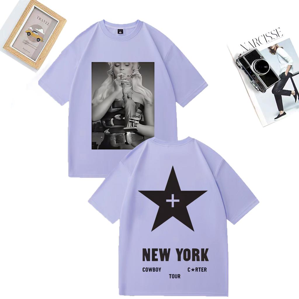 Бейонсе Cowboy Carter Tour Модная футболка Унисекс ЖЕНСКАЯ винтажная Летняя уличная футболка Хлопок Короткий рукав Хип-хоп большие размеры топы
