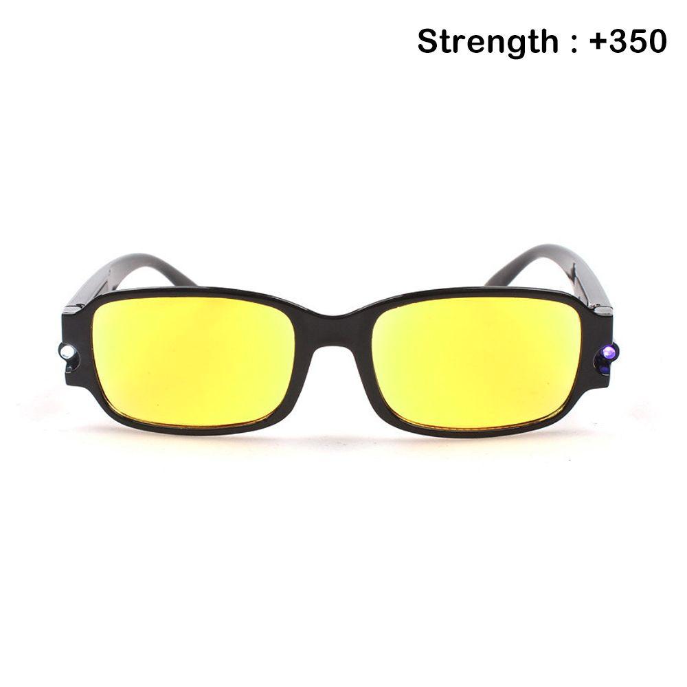 Care Anti Eyestrain Clear Yellow Reading Glasses Night Presbyopic Glasses UV Protection LED Light
