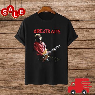 DIRE STRAITS MARK KNOPFLER Signature Короткий рукав Черный Все размеры QQ374 Унисекс Футболка