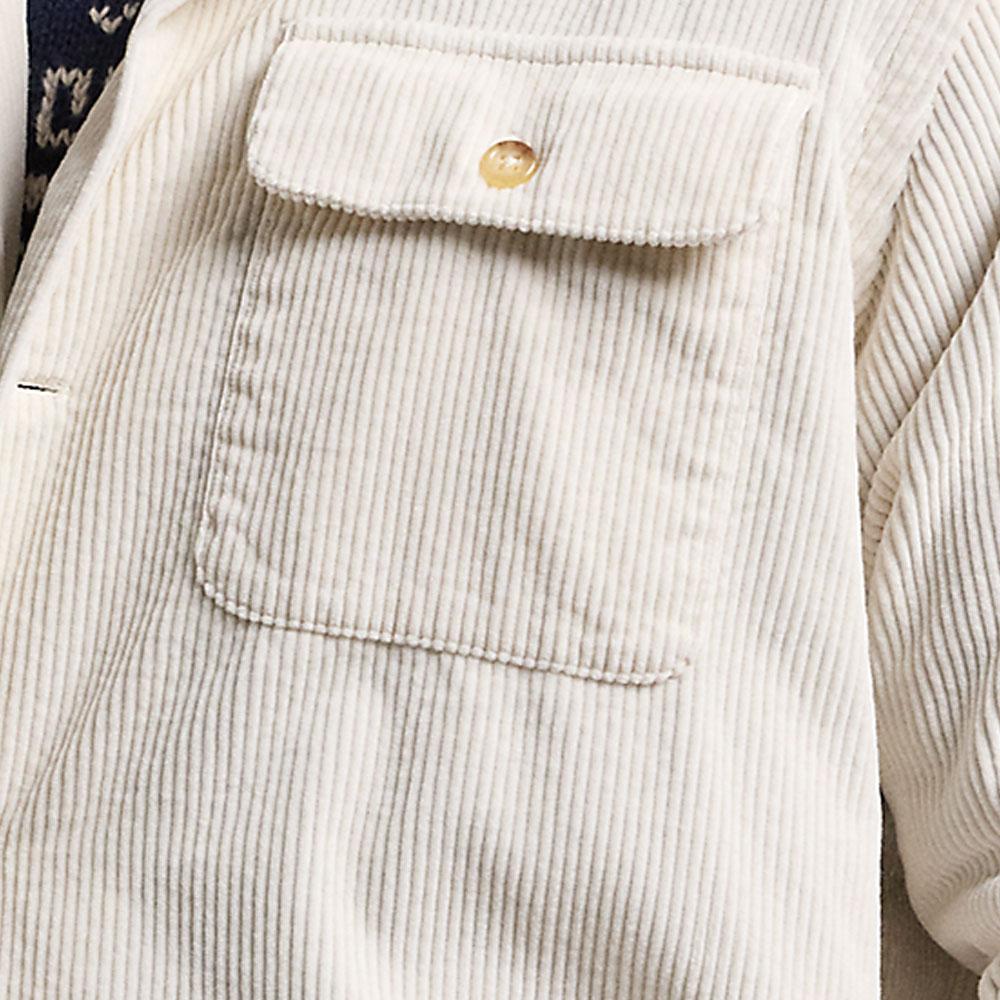 Polo Ralph Lauren Однотонная рубашка с воротником поло на пуговицах с длинным рукавом Мужские рубашки Белый MNPOWOV16823883-101
