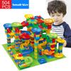 Marble Race Run Block Small Size Building Blocks Maze Ball Funnel Slide Blocks DIY Creative Assemble Bricks Toys for Kids Gift
