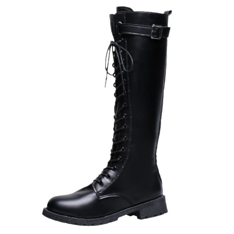 Длинные сапоги для женщин, новый осенне-зимний образ, тонкие и высокие сапоги на толстой подошве