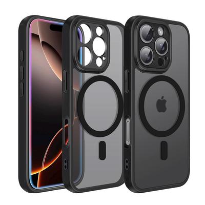 Магнитный бронированный чехол Magsafe для iPhone 12 13 mini для iPhone 16 15 14 13 Pro Max Plus Беспроводная зарядка Крышка Матовый Полупрозрачный ПК