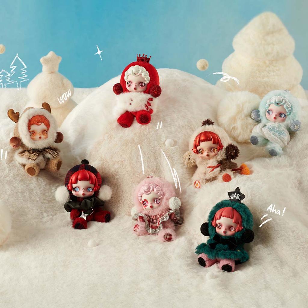 POP MART × SKULLPANDA Серия «Зимняя симфония» Официальная плюшевая коробка-сюрприз (Доступно поштучно или полным набором из 6 предметов)