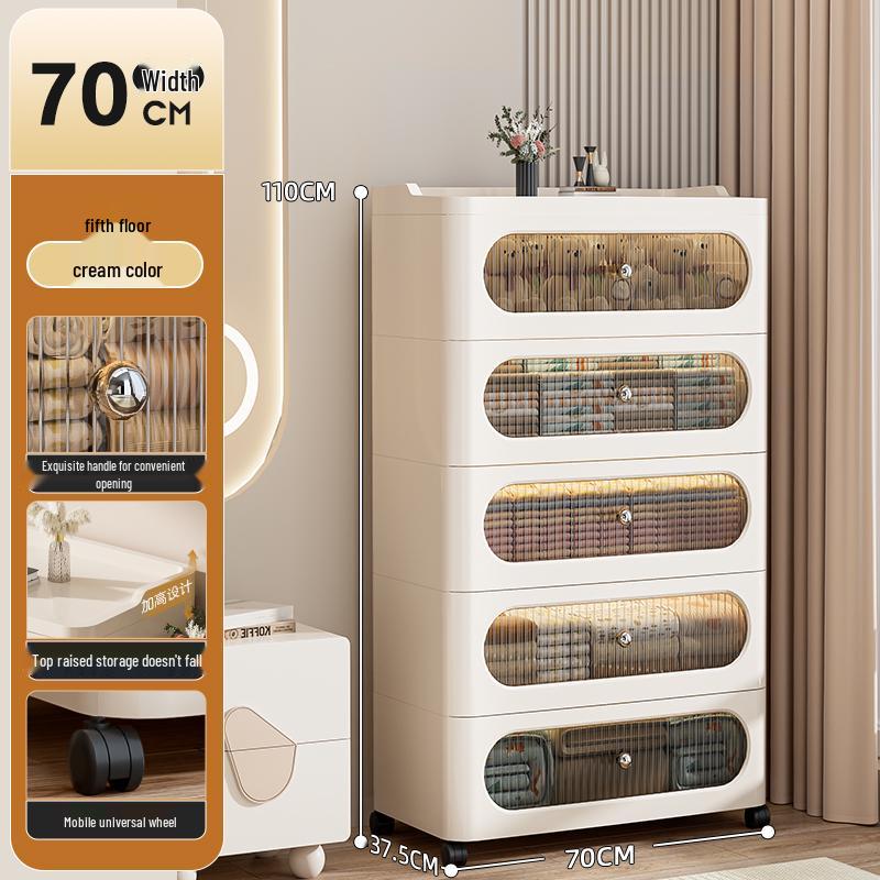 Multi-Layer Drawer-Style Plastic Storage Cabinet for Home & Clothes Organization