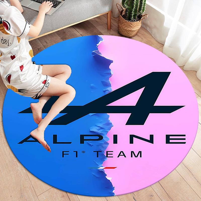 Круглый ковер Alpine F1, Ковер для гостиной, спальни, дивана, игровой комнаты, Нескользящий коврик для пола