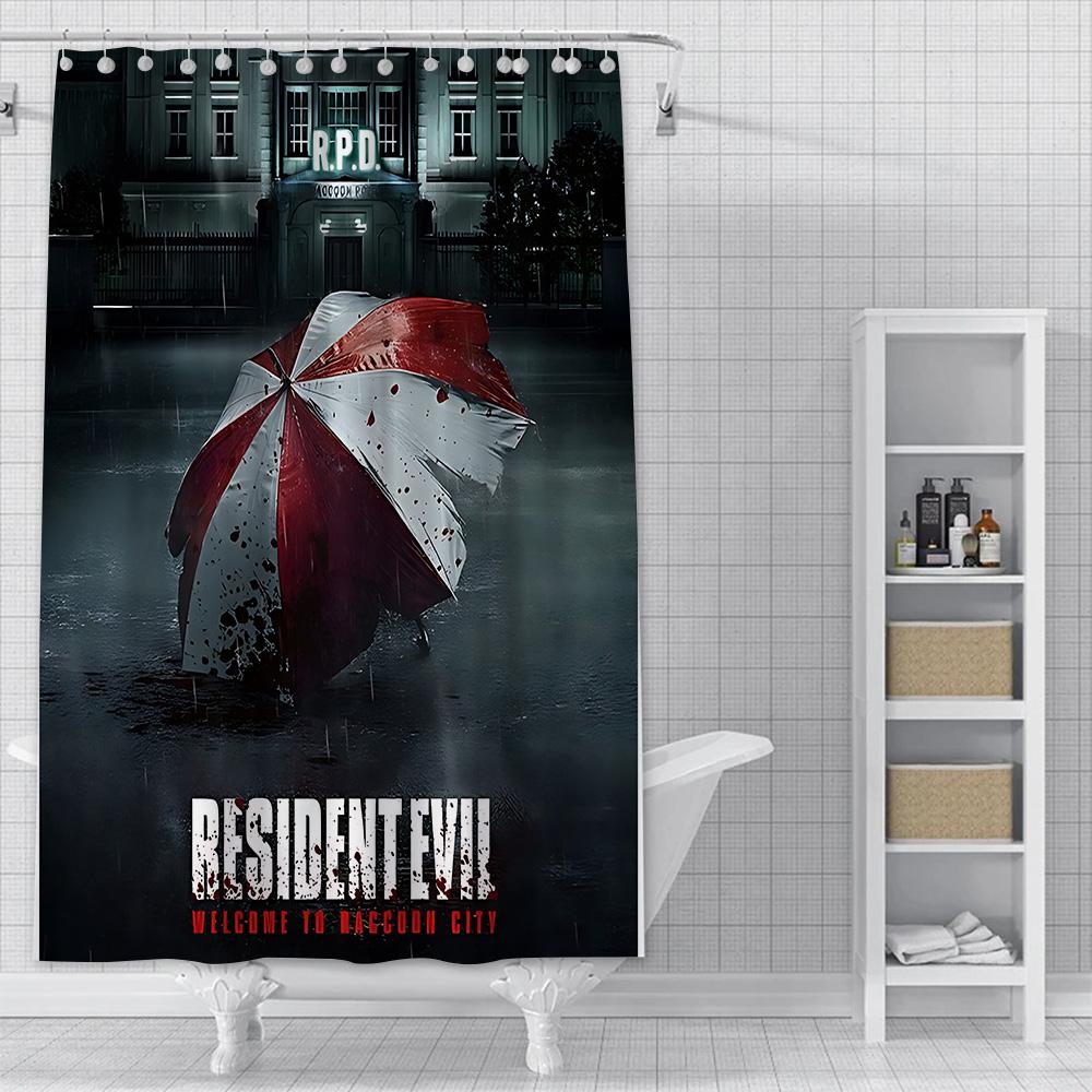 Штора для душа Resident Evil Водонепроницаемая Полиэстеровая Ткань Красочная Занавеска для Ванной Комнаты Домашний Декор Ванной Комнаты Занавеска с Крючками