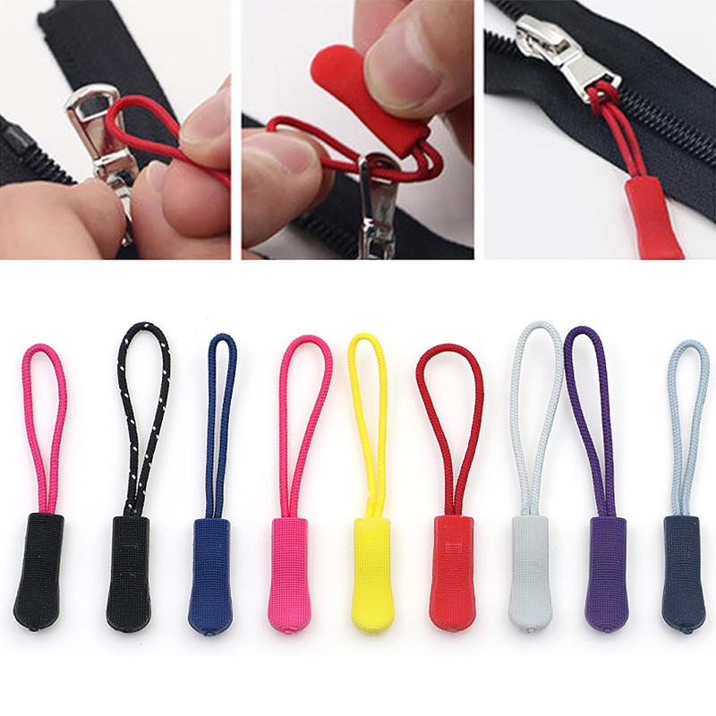 10pcs Zipper Pull Puller End Fit Rope Tag Replacement Clip Broken Buckle Fixer Zip Cord Bag Suitcase Tent Backpack Zipper Head