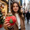 Sensory Fidget Stress Relievers Christmas Tomato Bear Squeeze Toy for Relief, Cute TPR Decompression Home Table Decorations Figure with Festive