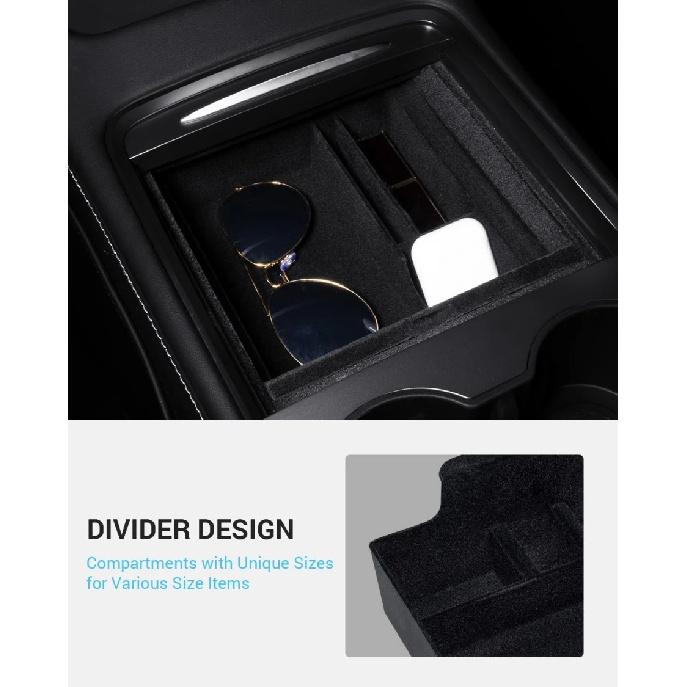 For Tesla Model Y/3 Center Console Organizer Tray Armrest Storage Box Hidden Cubby Drawer Fit 2021-2024 Model Y 2021-2023 Model3