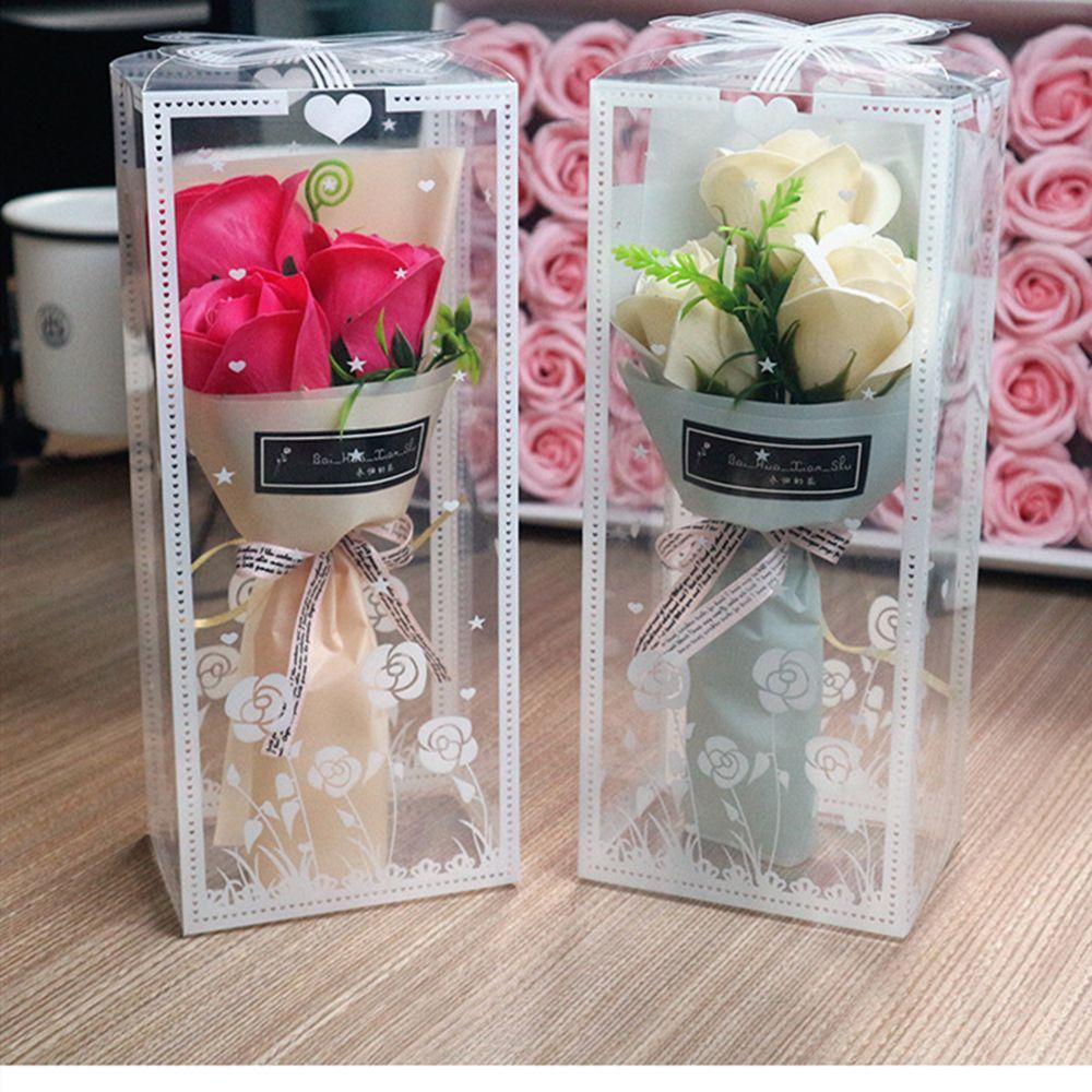 Home Decorations Wedding Decoration Boxed Mother's Day Artificial Flowers 3 Heads Artificial Rose Bouquet Soap Flower
