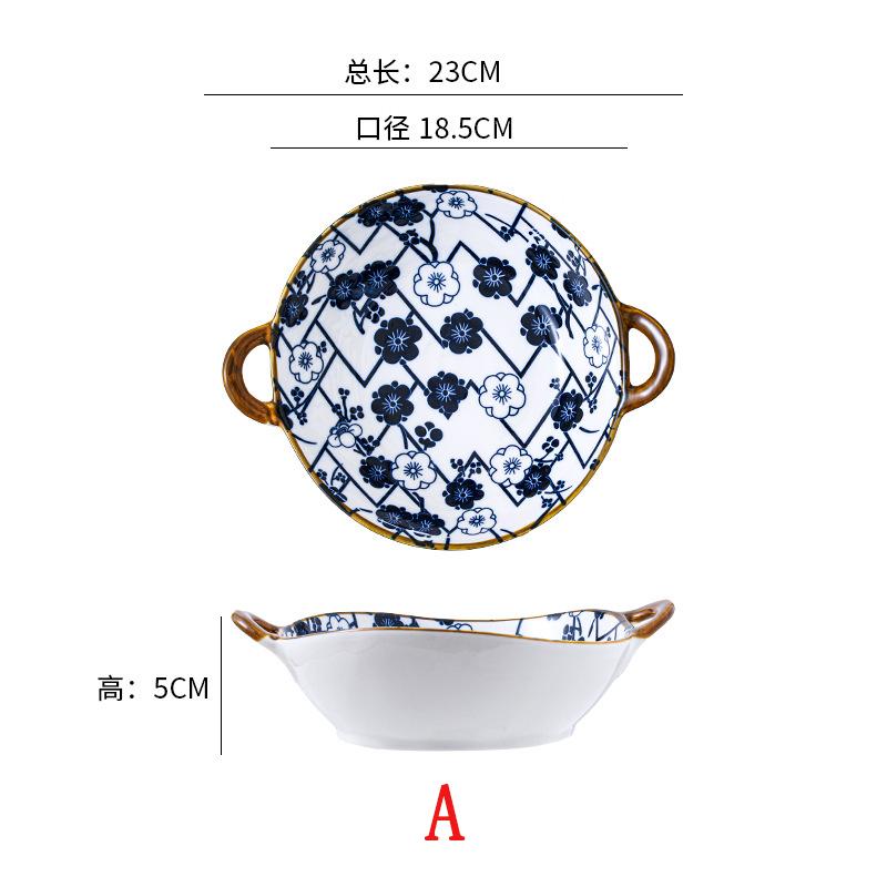 7,5-дюймовая керамическая миска с ручкой, кухонная термостойкая миска для супа с лапшой, японская салатница, миска для сервировки пасты и рагу