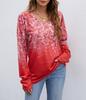 Европа, Америка желают осенне-зимний новый женский топ-футболка с V-образным вырезом и принтом с длинным рукавом для независимой станции Amazon