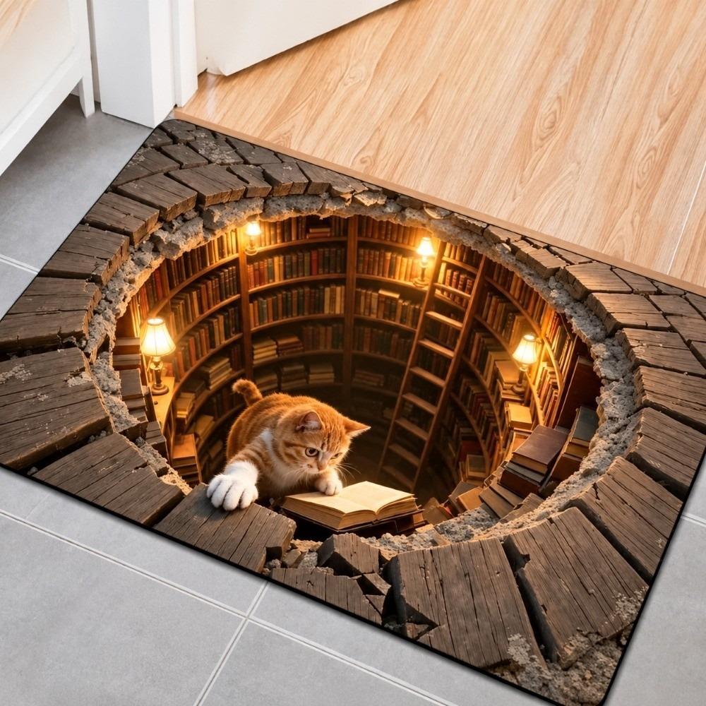 Lifelike Optical Illusion Doormat Non-slip Bedroom Door Rug Practical Bathroom Carpet Home Decor