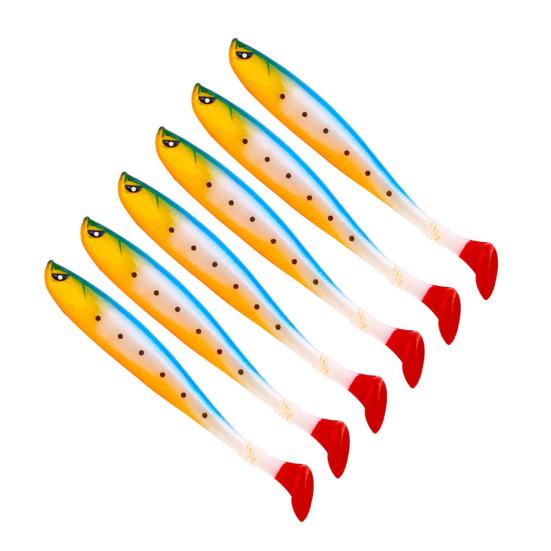 6Pcs Fishing Lure Soft Baits Set Simulation T-Tail Swimbait Professional Bionic Bait Reusable Freshwater Saltwater Artificial Bait Bass Fishing Lures