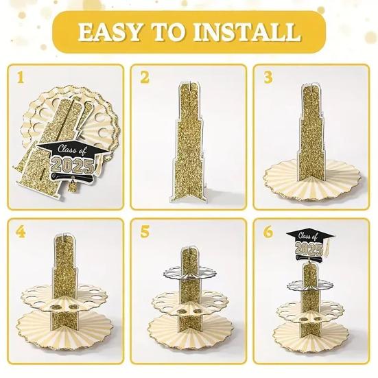 Выпускной держатель денег башня двухслойная стойка для хранения денег класс 2025 выпускников денежный подарок выпускной вечер украшение рабочего стола