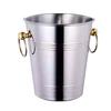 Stainless Steel Ice Bucket for Wine Champagne 2/5L Heavy-Duty Insulated Wine Cooler for Bars Hotels Parties Rust-Proof Thickened Barrel