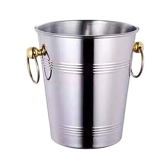 Stainless Steel Ice Bucket for Wine Champagne 2/5L Heavy-Duty Insulated Wine Cooler for Bars Hotels Parties Rust-Proof Thickened Barrel