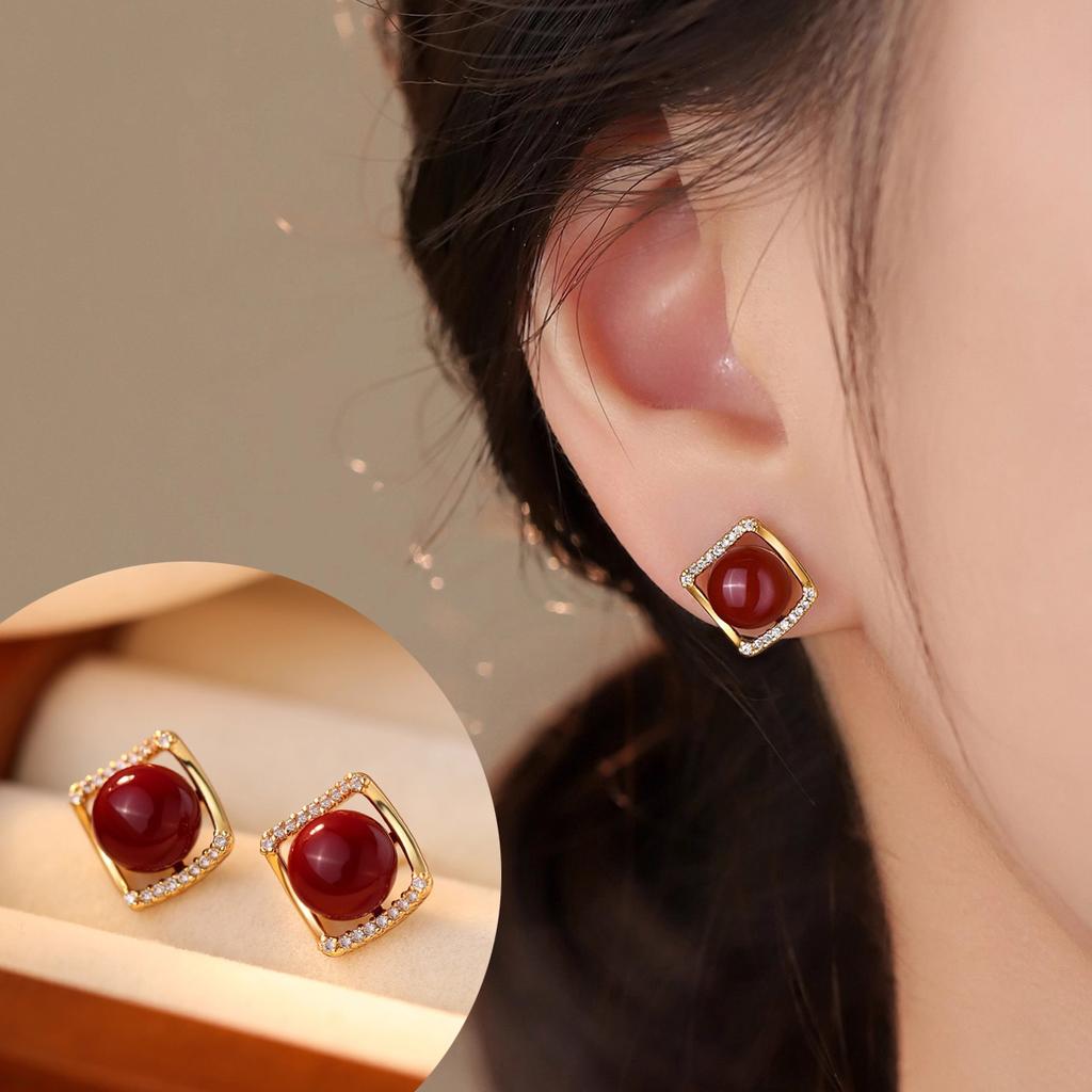 New Year's Red Earrings for Women