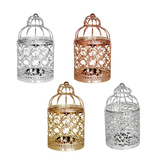 Европейский полый цветок, подвесной железный подсвечник в виде птичьей клетки, подсвечник, подсвечник