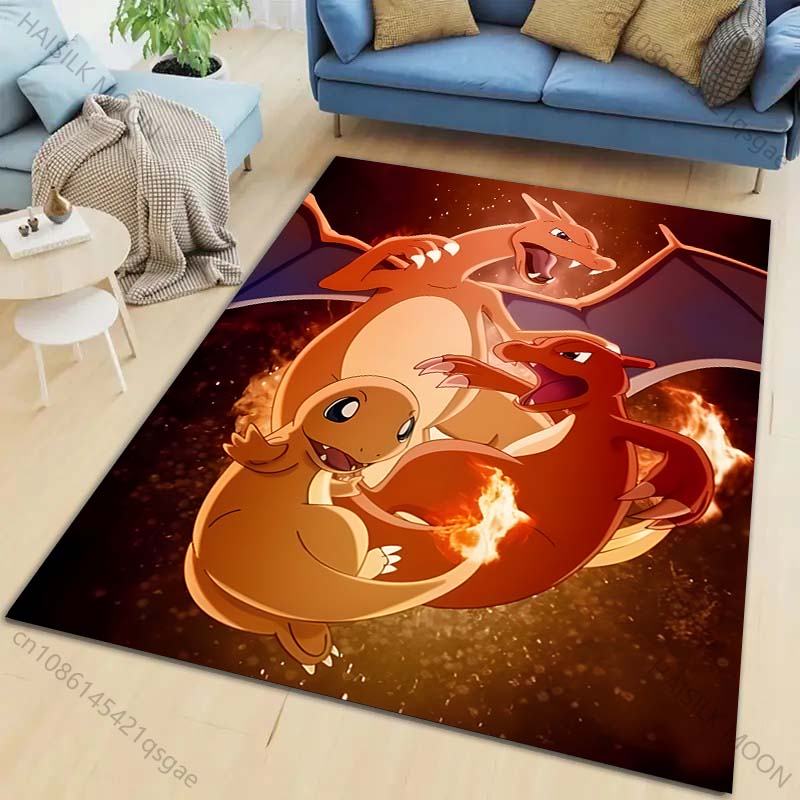 Классический P-P0kém0n Charizard Принт Ковер Гостиная Спальня Диван Большой Площади Декоративные Ковры Детская Игровая Нескользящий Коврик Замечательные Подарки